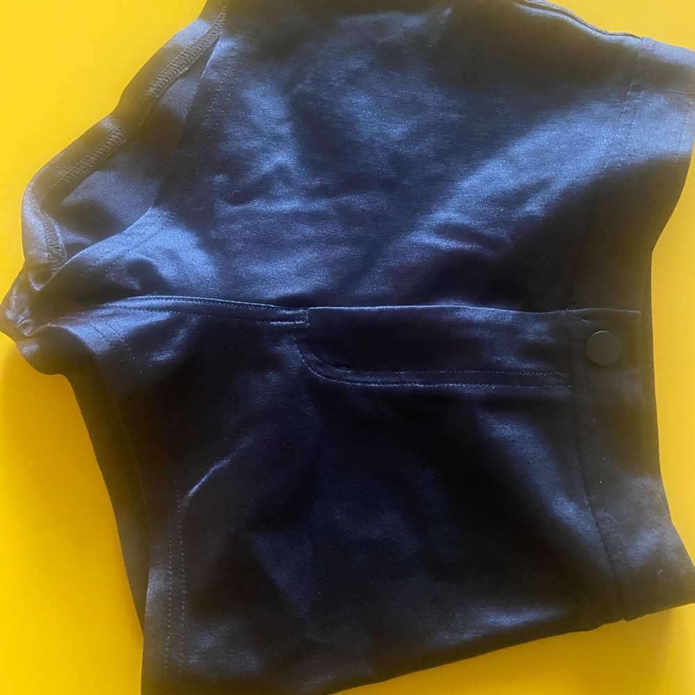 American Apparel Black Silky shorty Shorts with Snap botton+ pockets